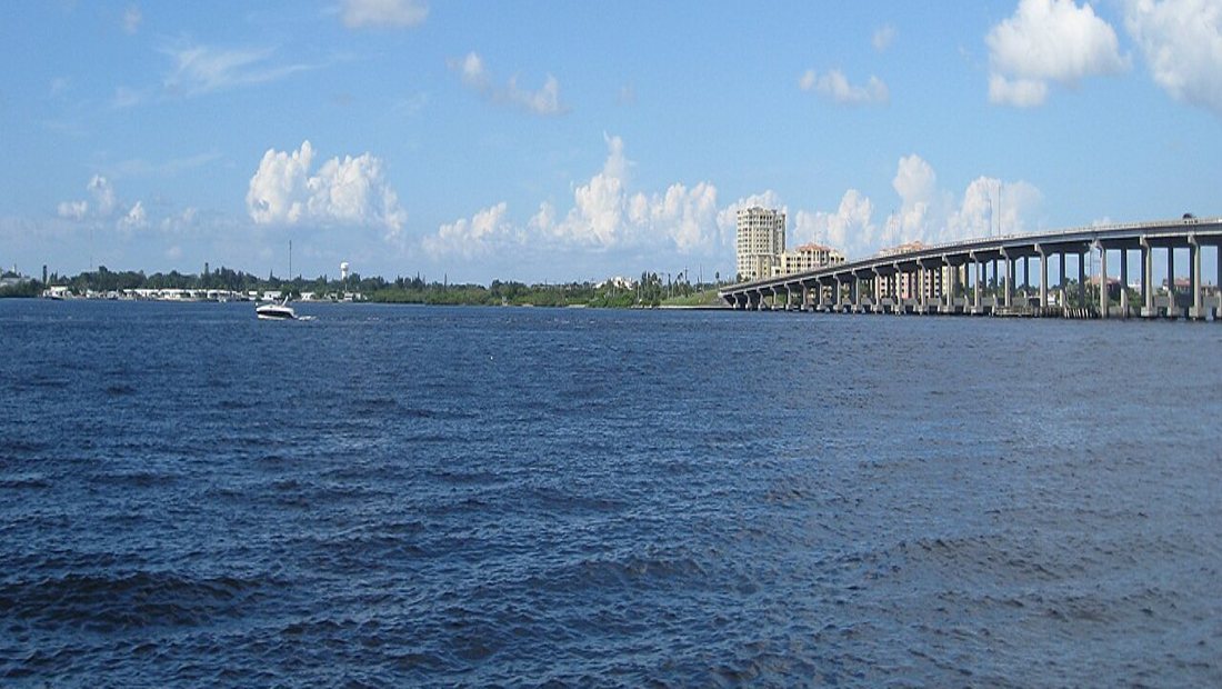 The Manatee River and De Soto Bridge from Bradenton's Riverwalk